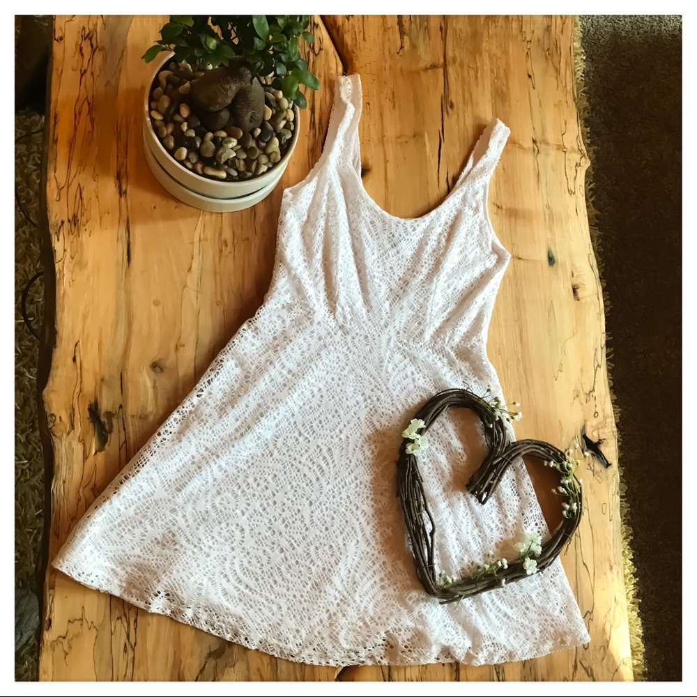 White crochet dress.